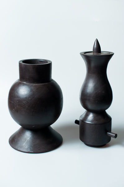 Wooden Totem Style Vase