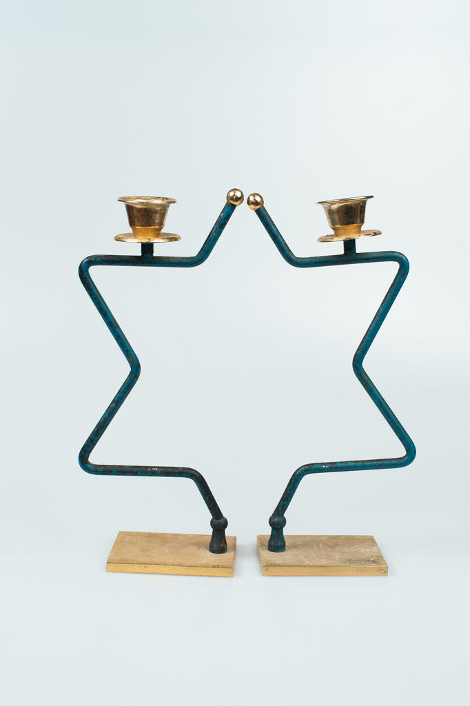 Rare Vintage Brass Candlebra 24ct Gold