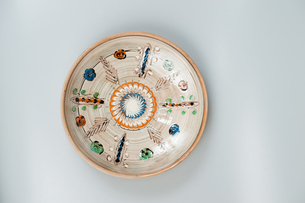 Romanian Folk Art Hand Decorated Plate