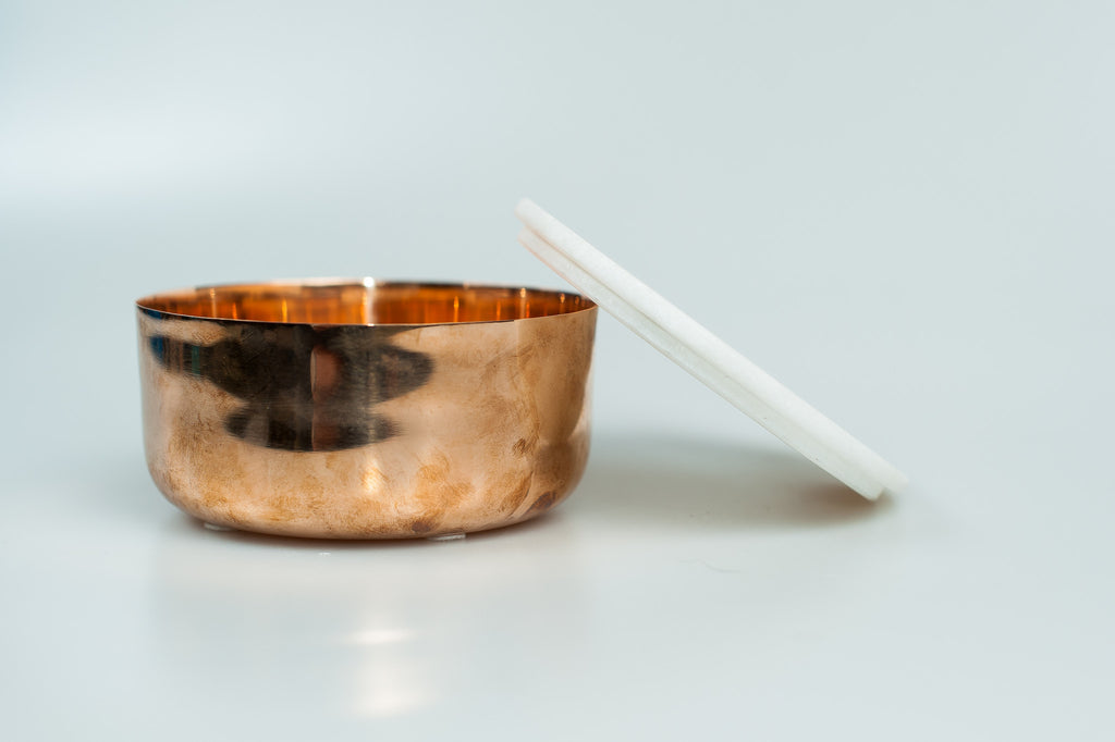 Copper Container with Marble Lid