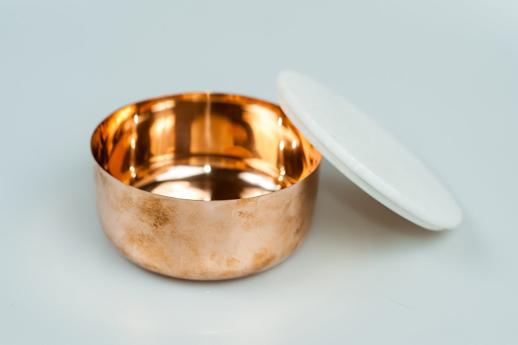 Copper Container with Marble Lid