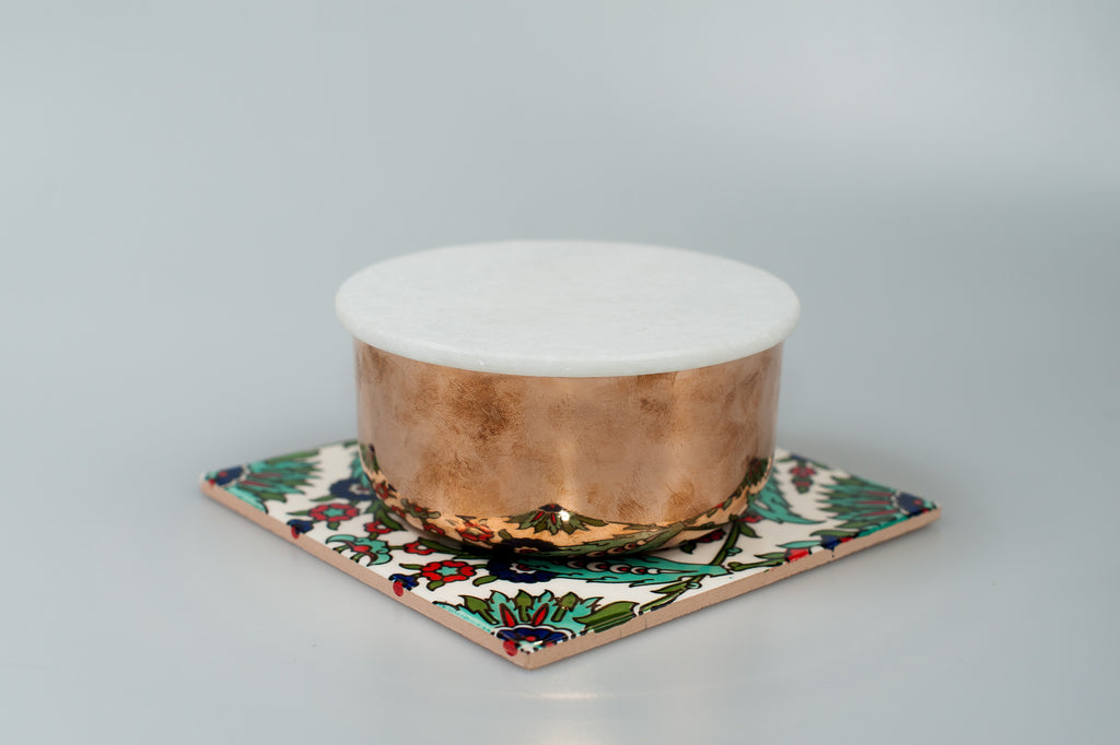 Copper Container with Marble Lid