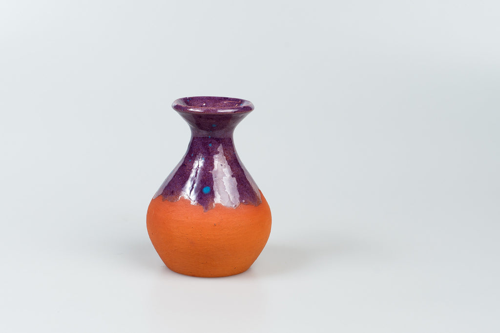 Amethyst Glazed Earthenware Bud Vase