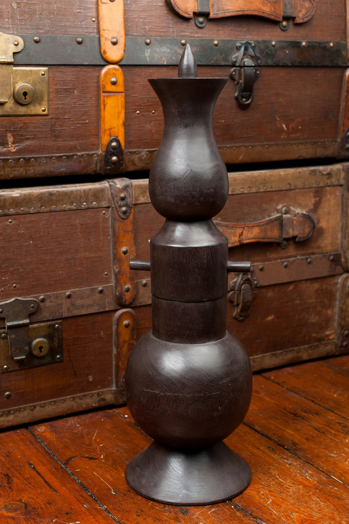 Wooden Totem Style Vase